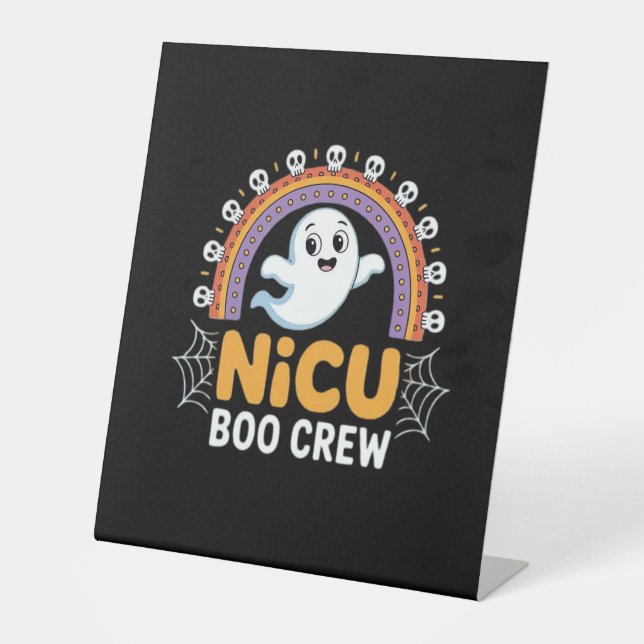 Boo Crew Nurse Halloween für Krankenschwestern Gho Sockelschild (Vorderseite)