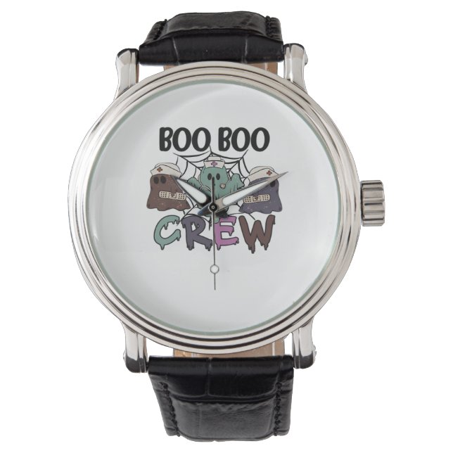 Boo Crew Nurse Halloween Ghost Funny Classic T Armbanduhr (Vorderseite)