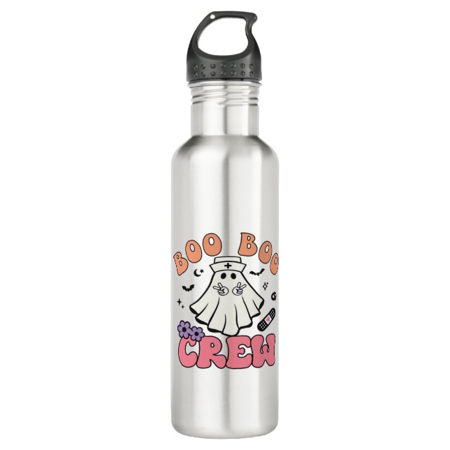 Boo Crew Nurse Halloween Ghost Funny Classic T Edelstahlflasche (Vorderseite)