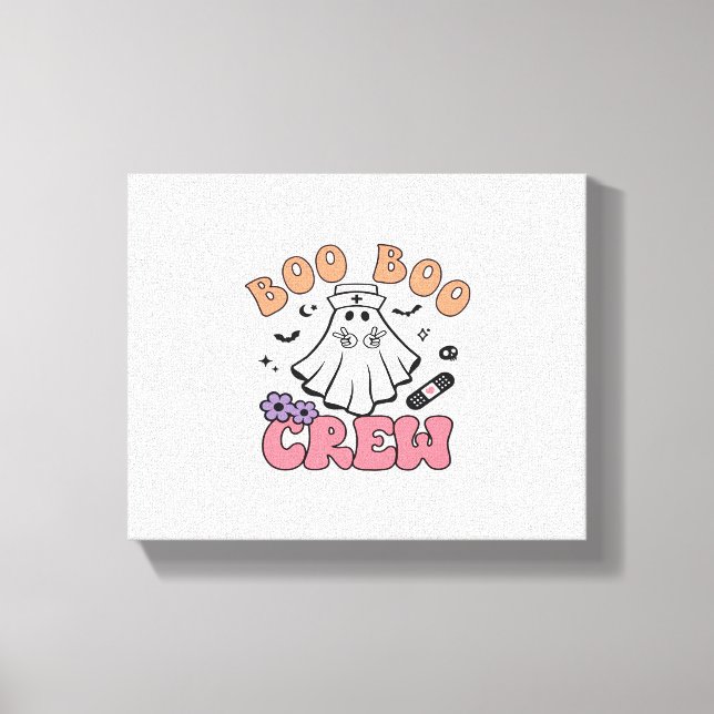 Boo Crew Nurse Halloween Ghost Funny Classic T Leinwanddruck (Vorderseite)