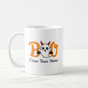 Boo Crew Orange Halloween Familie Personalisiert Kaffeetasse