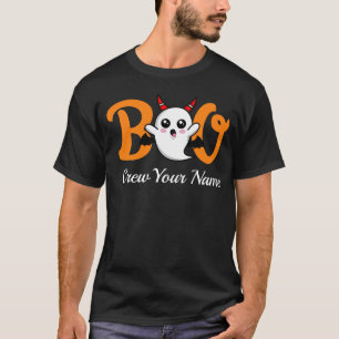 Boo Crew Orange Halloween Familienmatte T-Shirt