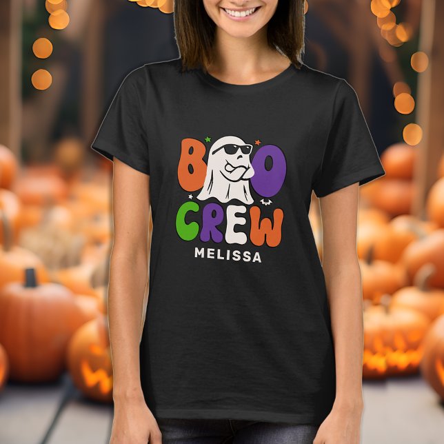 BOO Crew Retro Custom Family Matching Halloween T-Shirt (Von Creator hochgeladen)