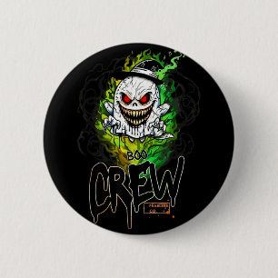 Boo-Crew schwarzer Geist Halloween-Geist Geist Bek Button