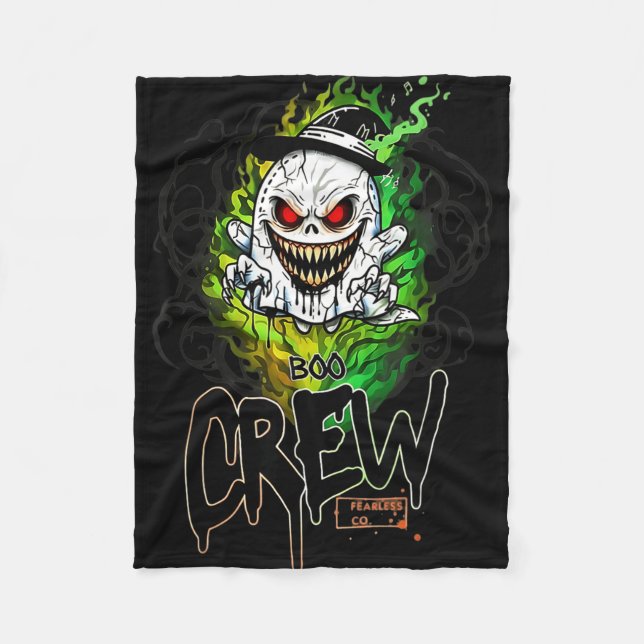 Boo-Crew schwarzer Geist Halloween-Geist-Geist-Bek Fleecedecke (Vorderseite)