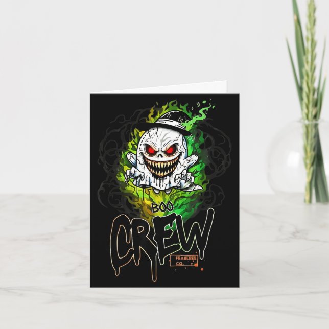 Boo-Crew schwarzer Geist Halloween-Geist Geist Bek Karte (Vorderseite)