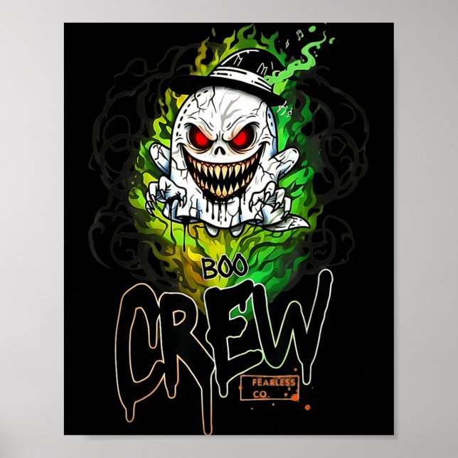 Boo-Crew schwarzer Geist Halloween-Geist Geist Bek Poster (Vorne)