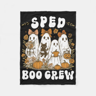 Boo Crew Sped Teacher Wildblume Halloween Ghost P Fleecedecke