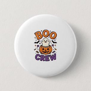 Boo Crew Süße Geist-Kürbis Halloween-Shirt-Design Button
