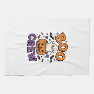 Boo Crew Süße Geist-Kürbis Halloween-Shirt-Design Geschirrtuch