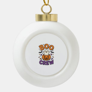 Boo Crew Süße Geist-Kürbis Halloween-Shirt-Design Keramik Kugel-Ornament