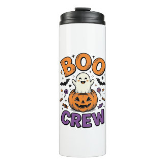 Boo Crew Süße Geist-Kürbis Halloween-Shirt-Design Thermosbecher