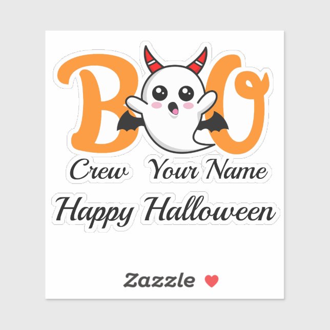 Boo Crew Vampire Halloween individuelle Name Aufkleber (Blatt)