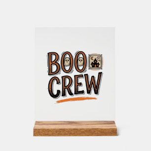 Boo Crew Vintage Halloween Gravur Shirt Design_ Acrylschild