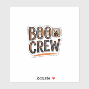 Boo Crew Vintage Halloween Gravur Shirt Design_ Aufkleber