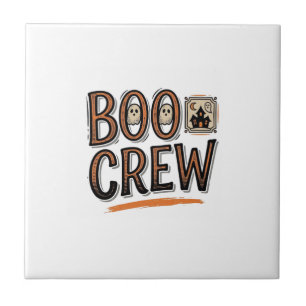 Boo Crew Vintage Halloween Gravur Shirt Design_ Fliese