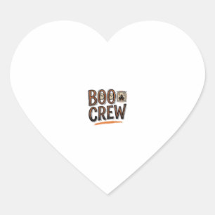 Boo Crew Vintage Halloween Gravur Shirt Design_ Herz-Aufkleber