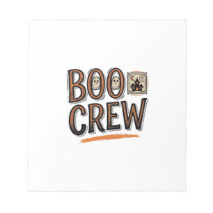 Boo Crew Vintage Halloween Gravur Shirt Design_ Notizblock