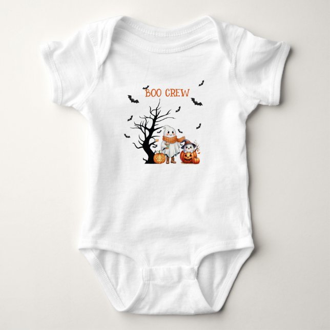 BOO CREW-Whimsical Gespenster, Jack o'lanterns & B Baby Strampler (Vorderseite)