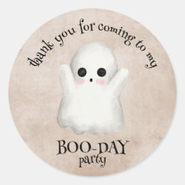 Boo Day Kawaii Ghost Halloween Geburtstag Runder Aufkleber