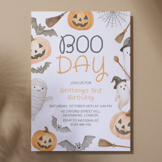 Boo Day Spooky Halloween Geburtstag Einladung
