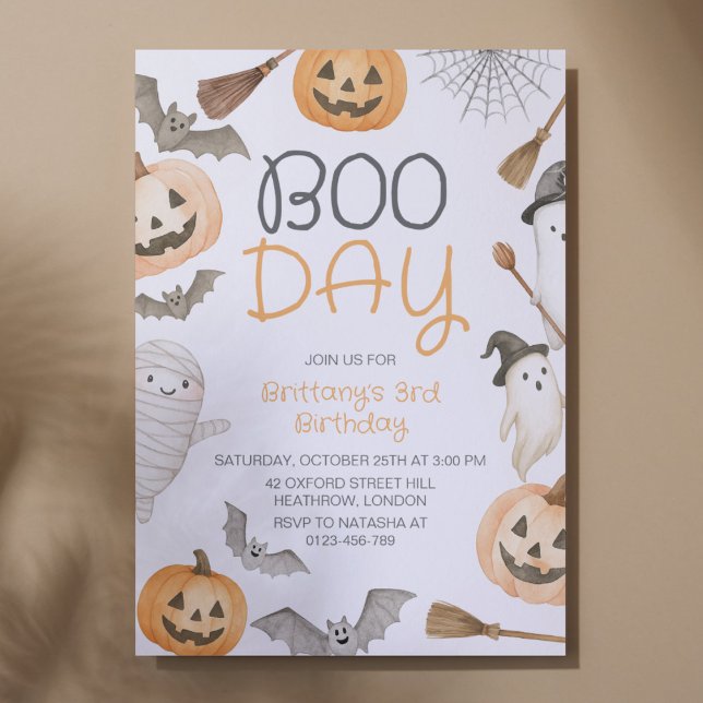 Boo Day Spooky Halloween Geburtstag Einladung (Von Creator hochgeladen)