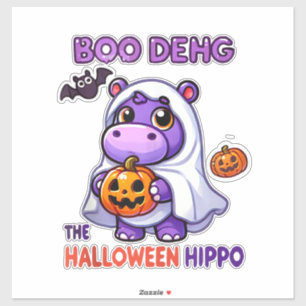 Boo Deng Das Halloween Hippo Niedlich Bouncy Pig C Aufkleber