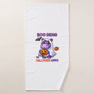 Boo Deng Das Halloween Hippo Niedlich Bouncy Pig C Badehandtuch