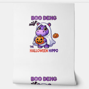 Boo Deng Der Halloween-Nilpferd Süße Hüpfende Schw Tapete