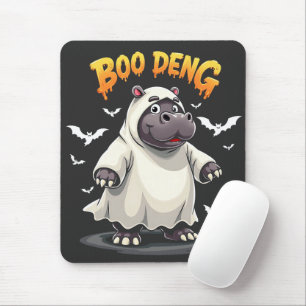 Boo Deng Ghost Baby Pygmy Hippo Moo Deng Halloween Mousepad