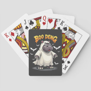 Boo Deng Ghost Baby Pygmy Hippo Moo Deng Halloween Spielkarten