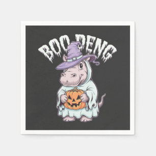 Boo deng Spooky Halloween Moo Deng Baby Hippo Serviette