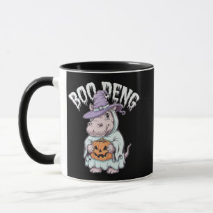 Boo deng Spooky Halloween Moo Deng Baby Hippo Tasse
