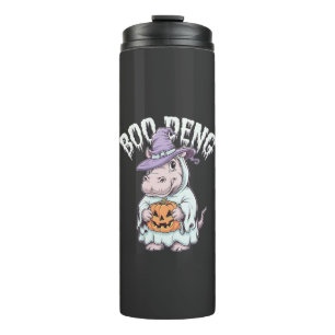 Boo deng Spooky Halloween Moo Deng Baby Hippo Thermosbecher