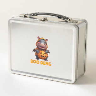Boo Deng T-Shirt Funny Moo Deng Kostüm Baby Hippo Metall Brotdose