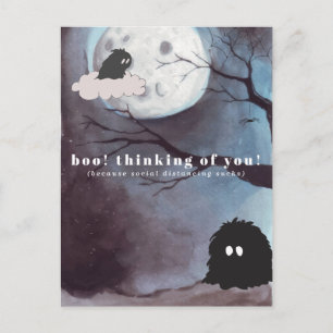Boo! Denken Sie   Niedlich Halloween Postkarte