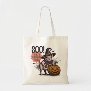 Boo, der dort draußen isst Funny Pig Halloween Tragetasche