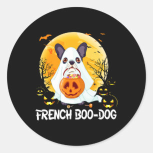 Boo Dog Frenchie French Bulldog Boo Halloween Spaß Runder Aufkleber