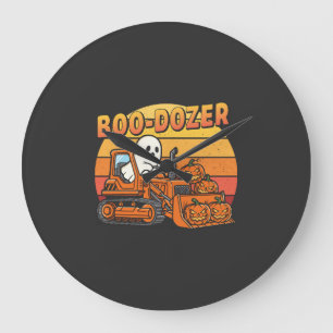 Boo Dozer Geist Lustiges Halloween Große Wanduhr