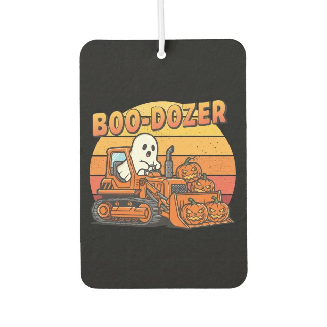Boo Dozer Ghost Funny Halloween Autolufterfrischer (Vorderseite)
