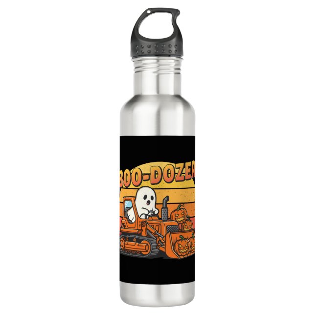 Boo Dozer Ghost Funny Halloween Edelstahlflasche (Vorderseite)