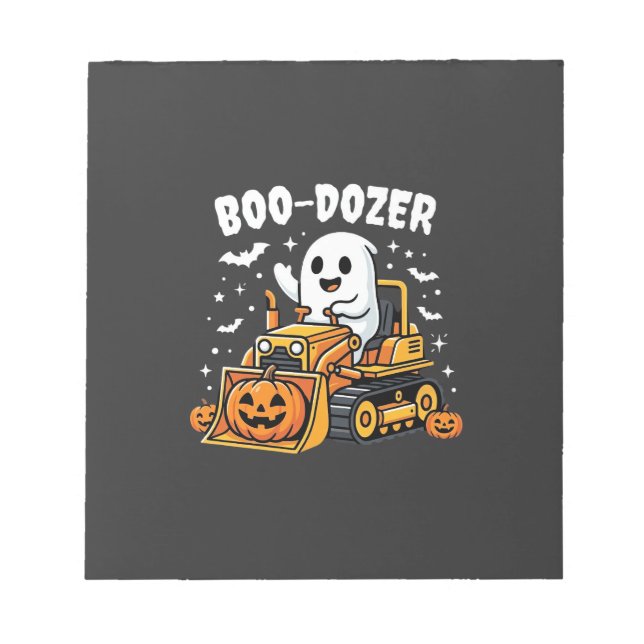 Boo Dozer Halloween-Geist-Bulldozer_1 Notizblock (Vorderseite)