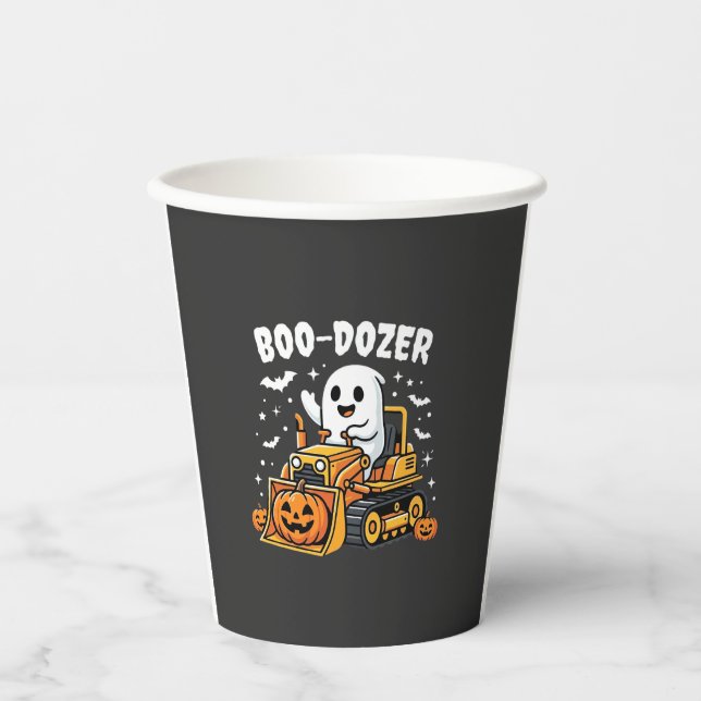 Boo Dozer Halloween-Geist-Bulldozer_1 Pappbecher (Vorderseite)