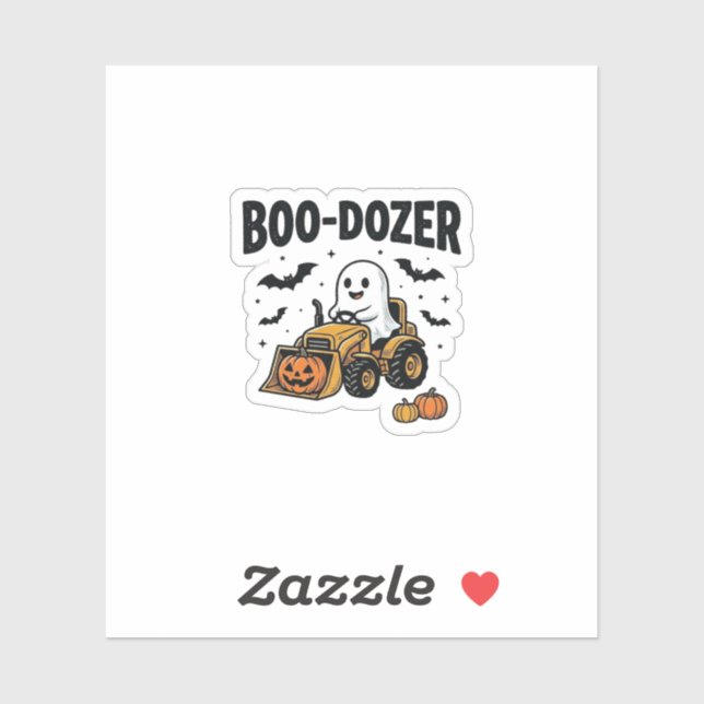 Boo-Dozer Halloween-Geist-Bulldozer-Design_1 Aufkleber (Blatt)