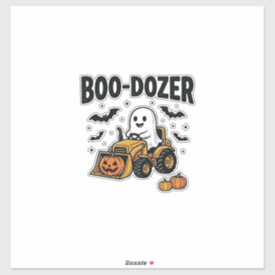 Boo-Dozer Halloween-Geist-Bulldozer-Design_1 Aufkleber