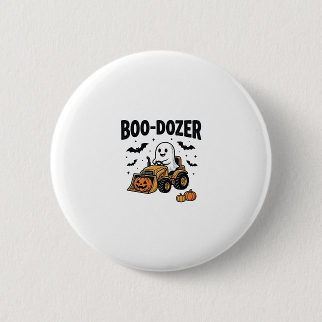 Boo-Dozer Halloween-Geist-Bulldozer-Design_1 Button (Vorderseite)