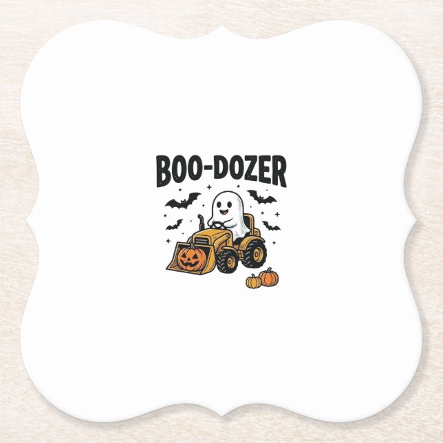 Boo-Dozer Halloween-Geist-Bulldozer-Design_1 Untersetzer (Vorderseite)