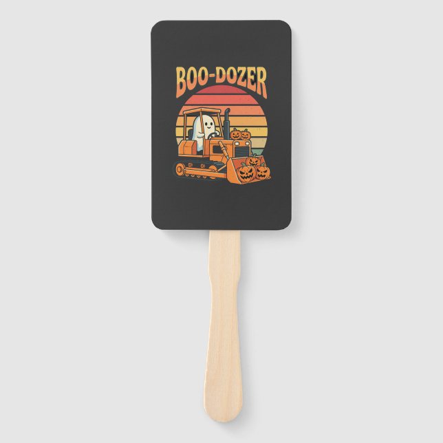 Boo-Dozer Halloween-Geist-Kürbis-Bulldozer Fächer (Vorderseite)