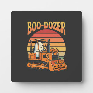 Boo-Dozer Halloween-Geist-Kürbis-Bulldozer Fotoplatte