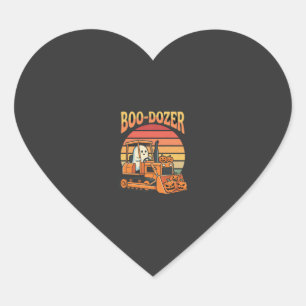 Boo-Dozer Halloween-Geist-Kürbis-Bulldozer Herz-Aufkleber